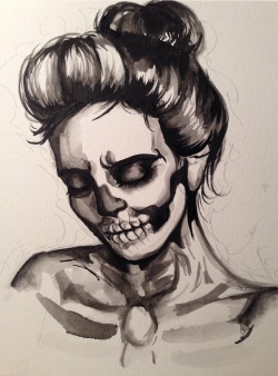 phoebemakesstuff:  Halloween queen Watercolour