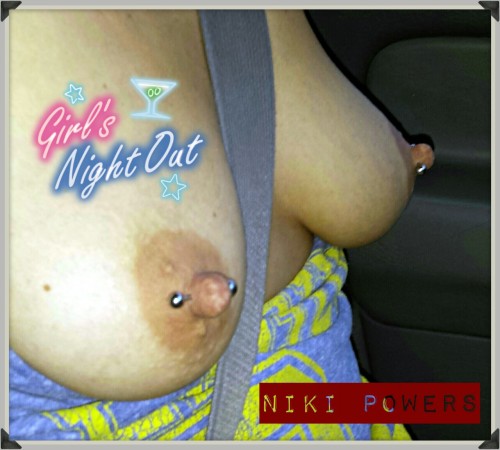 scottnikipowers:  Niki with her tits hanging out while we drove to the store!