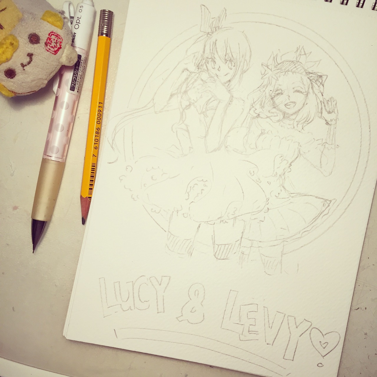 tamachiin:  Lucy and Levy being Idols ♡ 