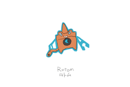 Drew Pokemon With My Left Hand, Rotom, Photoshop.