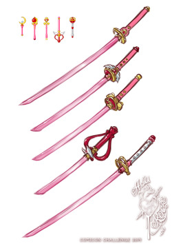 Tiny012:  Asurocks:  Some Awesomely Pink Sailor Moon Katanas For My Comicon Challenge