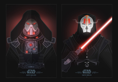 averageasarail:geekthegeek:Star Wars Villains by shoelesspeacockCool!!