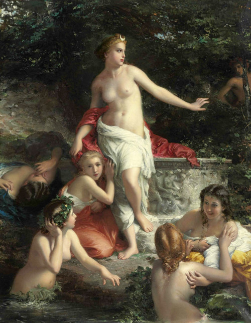 monsieurleprince: Roberto Bompiani (1821 - 1908) - Diana and her maidens, 1885