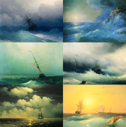 admiralfitzroy-deactivated20170:  Ivan Aivazovsky (July 29, 1817 – May 5, 1900), “[…] most famous for his seascapes, which constitute more than half of his paintings. Aivazovsky is widely considered as one of the greatest seascape painters of