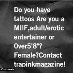 @trapinkmagazine  is doing shoots for tattooed