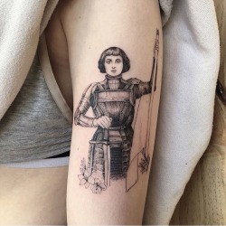 bris-eis:Single Needle Fine Line by @mymorg on insta | Jeanne D’arc by Albert Lynch