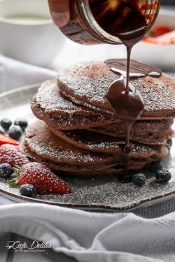 do-not-touch-my-food:    Double Chocolate Brownie Pancakes  