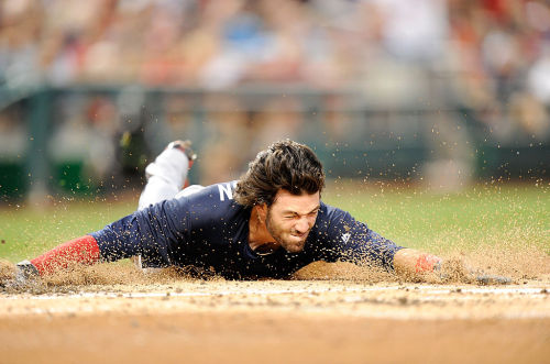 Around the bases in 14.97 seconds? Yup.Slid head first for an inside-the-park homer? Sure did.Hair? 