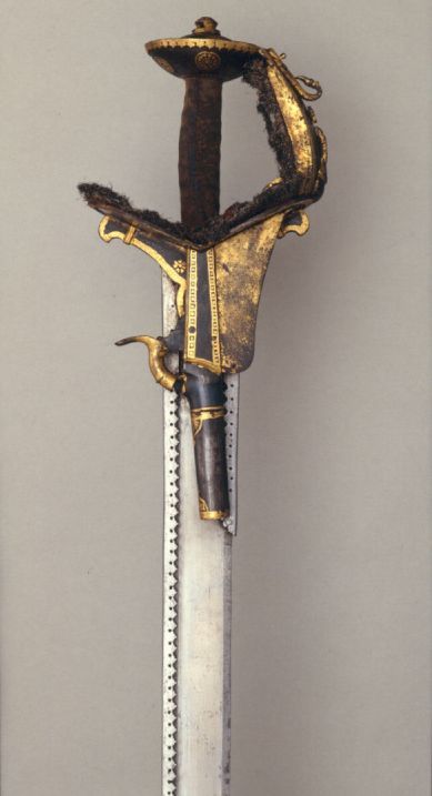 art-of-swords:  Sword (khanda) with dagger (katar) and percussion pistol Dated: circa 1850 Culture: Indian, Rajasthan  Source & Copyright: Royal Armouries  