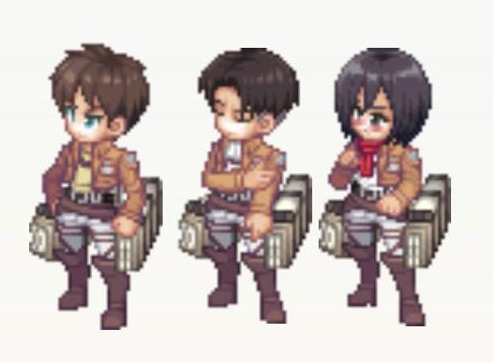 Porn photo  Eren, Levi, and Mikasa avatars from the