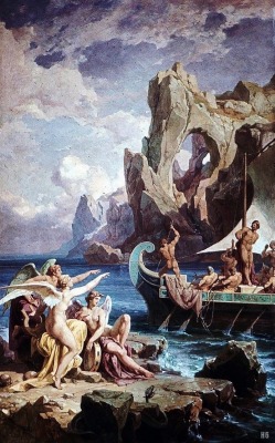 The Odyssey - Odysseus Escapes  The Lure Of The Sirens. 1859-83. Friedrich Preller