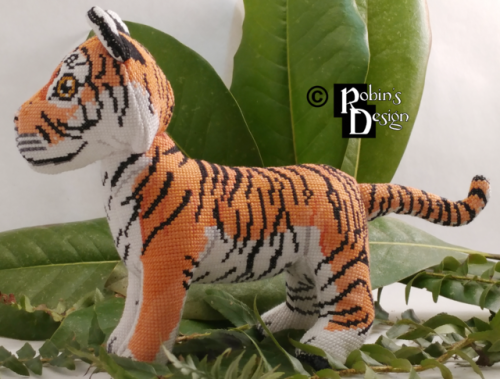 Hobbs the Bengal tiger in 3D cross stitch pattern is now available in my shop: http://robinsdesign.n