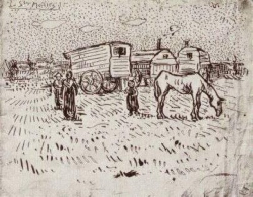 artist-vangogh - Gypsies at Saintes-Maries, Vincent van...