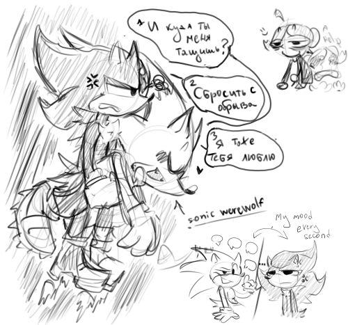 Sonic The Werewolf: - And Where Are You Taking Me? Shadow:- Throw It Off A CliffSonic: - I Love You Too
