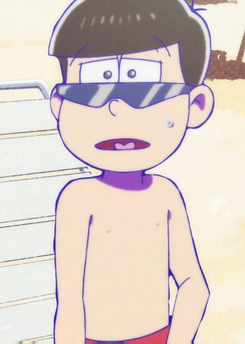osomatsu-fan:have some pics of flustered oso wearing kara’s sunglasses