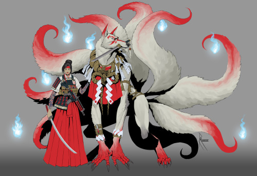 Shikigami: Yokai that serve the will of the individual who has summoned them, known as an Onmyouji.J