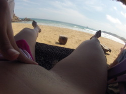 aglaia69:  naked clit rubbing on the beach