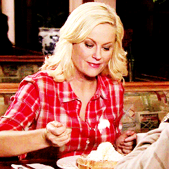 weslehgibbins:#this year may we all find something we love as much as leslie loves waffles