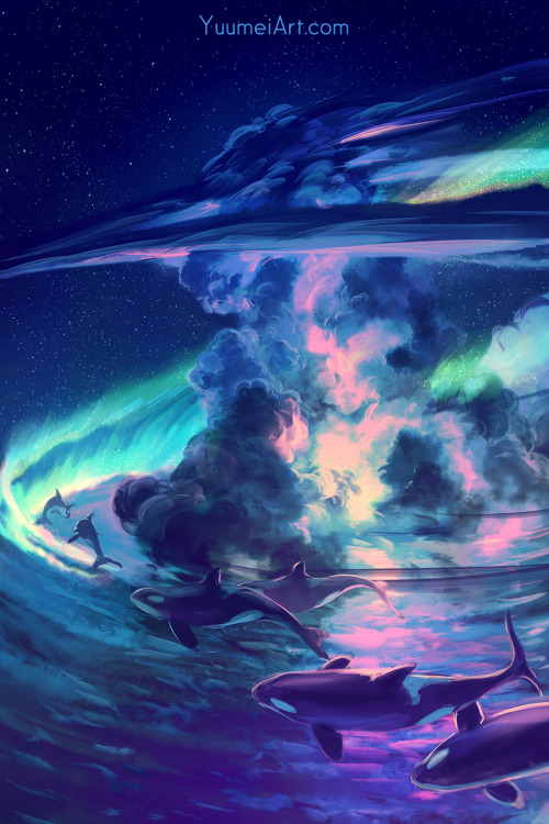 Yuumei-Art:  Night Flight~Some Days I Just Want To Fly Away Into The Night.