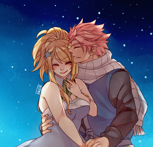 kurohynx: [ Nalu Fluff Week - UNDER THE STARS ]I mixed the starry date and cuddling prompt together 