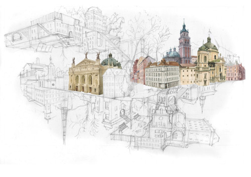 archatlas:Cover for Yandex to the 760th Anniversary of Lviv by Dmitry Ligay