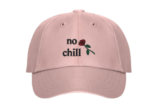 No Chill Pink Cap | Fitted Flexfit Hat Baby Pink Fitted Flexfit hat with &ldquo;no chill&rdquo; embr