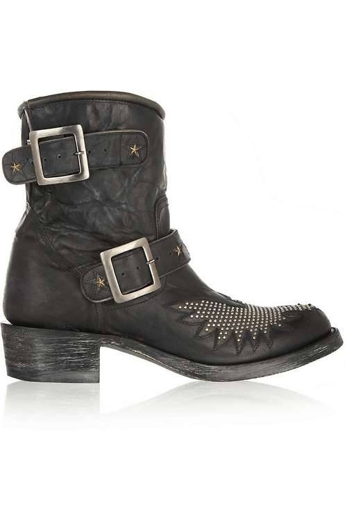 High Heels Blog in-those-boots: Iron Eagle studded distressed leather ankle… via Tumblr