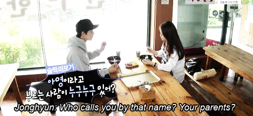 girlsd4y:Jonghyun: What should we do about nicknames?Yura: You know what? Ahyoung sounds more like a