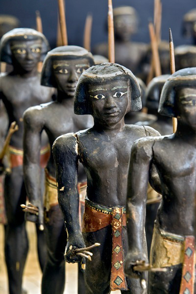 grandegyptianmuseum:  Models of Nubian archers from the tomb of Mesehti  This wooden model of m