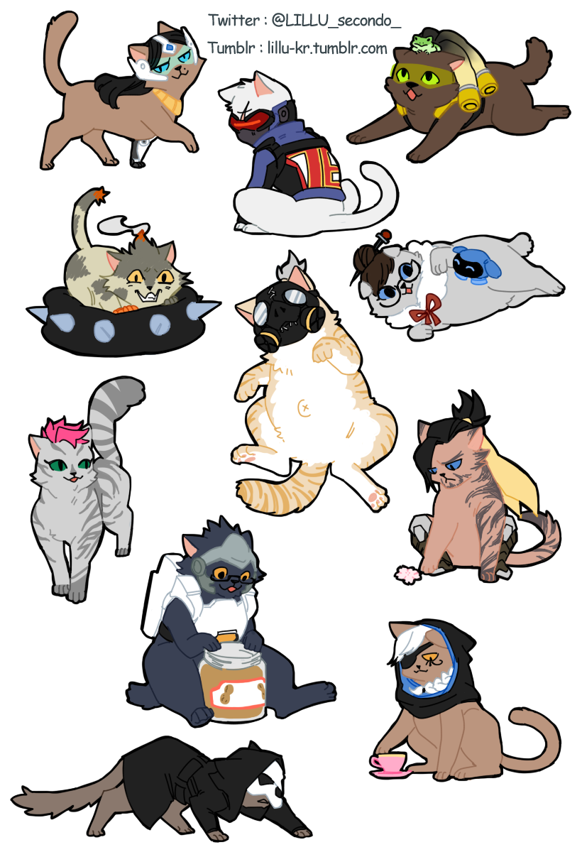 lillu-kr: overwatch cats redrawing.