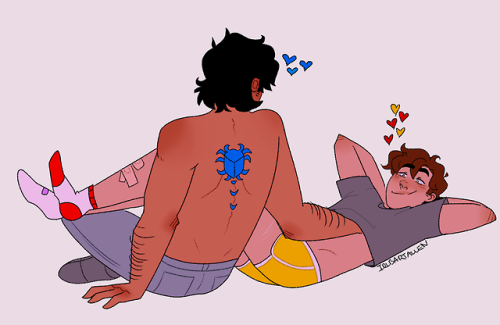 irlbartallen: theyre hangin out in jaimes college dorm! i didnt wanna draw a background tho(no kin t