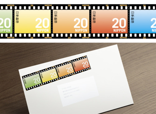 goes54667752: RollFilm Stamps パトローネ入りフイルム切手 写真用パトローネに納められたフイルム型切手です。使う分だけ引っ張り出して、ミシン目の部分で切り取ります。