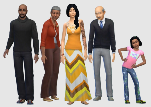 baseicsimmer:BGC CC makeovers of Maxis-created simsSpencer-Kim-Lewis family I did a few makeovers be