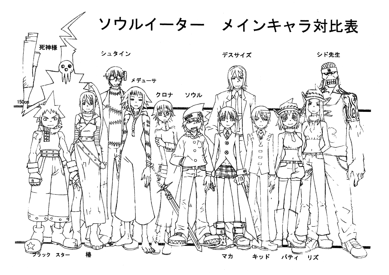 Soul Eater characters manga vs. anime