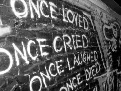 strayy:  once loved once cried once laughed once died 