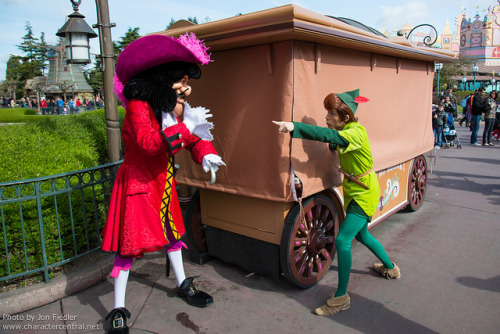 disneyworldsisters:DLP April 2012 - Peter Pan and Captain Hook having fun in Fantasyland by PeterPan