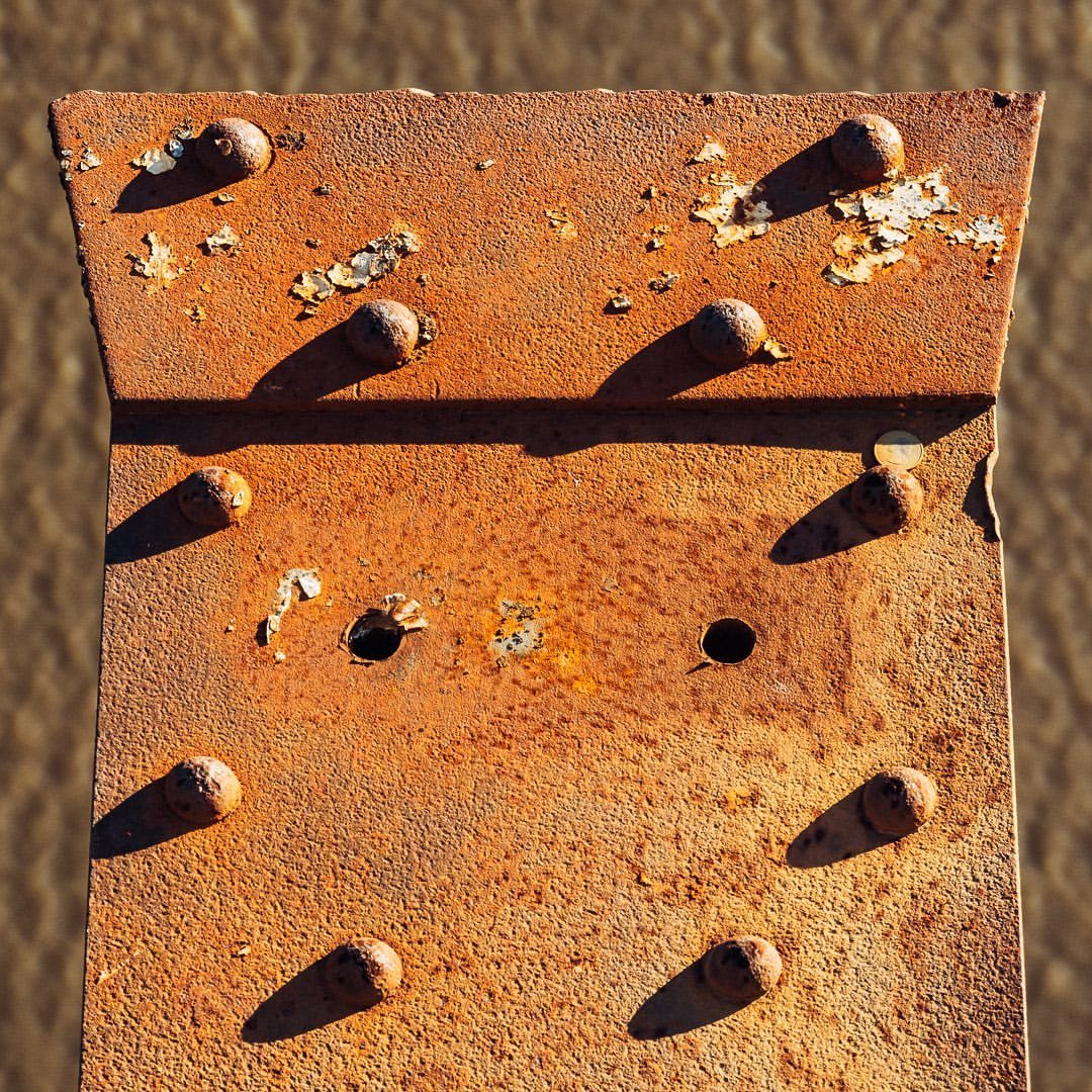 A protruding support beam on the south side of the Walkway Over the Hudson basks in the evening sunlight high above the Hudson River.
Just something we love so much about these details — from the texture to the color and don’t forget the angular...