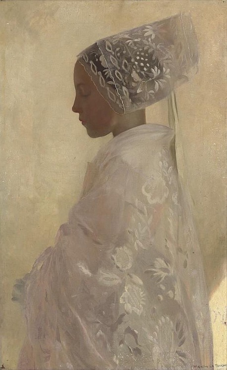 art-is-art-is-art:A Maiden in Contemplation,Gaston La Touche