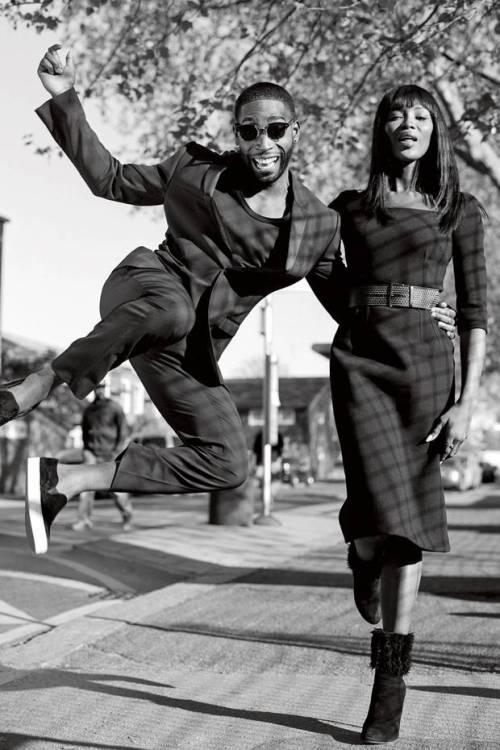 devoutfashion:  London roots: Naomi Campbell with Tinie Tempah in the Brixton shoot for Vogue Sept 2014  :