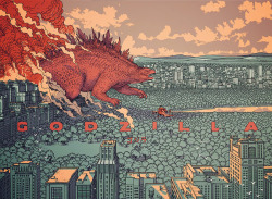 cinemagorgeous:  Godzilla by artist Jared Muralt. 