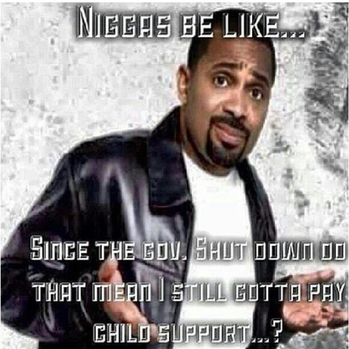 lilcoqui17:  #niggasbelike #governmentshutdown2013 #governmentshutdown #childsupport