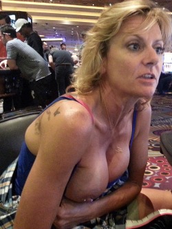 swimmingboobies:  Flashing at the casino.  Remember her. Found a few from Vegas on this blog.