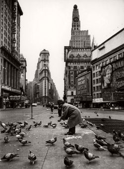 semioticapocalypse:  Yale Joel. Feeding pigeons