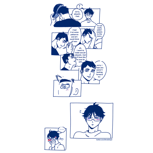 osaaka (9/?)akaashi as onigiri miya’s unofficial taste tester