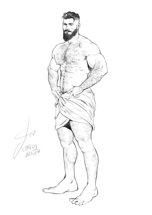 juancarlosbellon:  A little sketch donde for a commission :)   SORTIE DE DOUCHE !