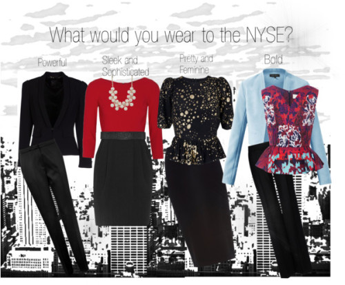 Work Wear at the NYSE by meredithmaycollection-1 featuring a high waisted pencil skirtAlice Olivia s