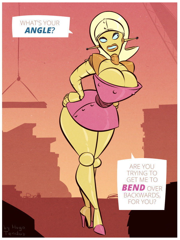   Angelyne - Bend - Cartoon PinUp Commission  Soon, robutts will take over the world