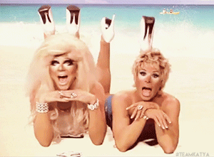 fuckyeahkatyazamolodchikova:  Tan With You - Katya & Trixie