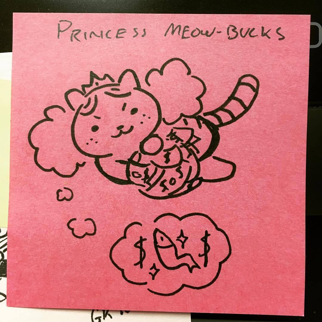 gracekraft:  A more recent post-it doodle #PPG #ねこあつめ  #sketches  (at Cartoon