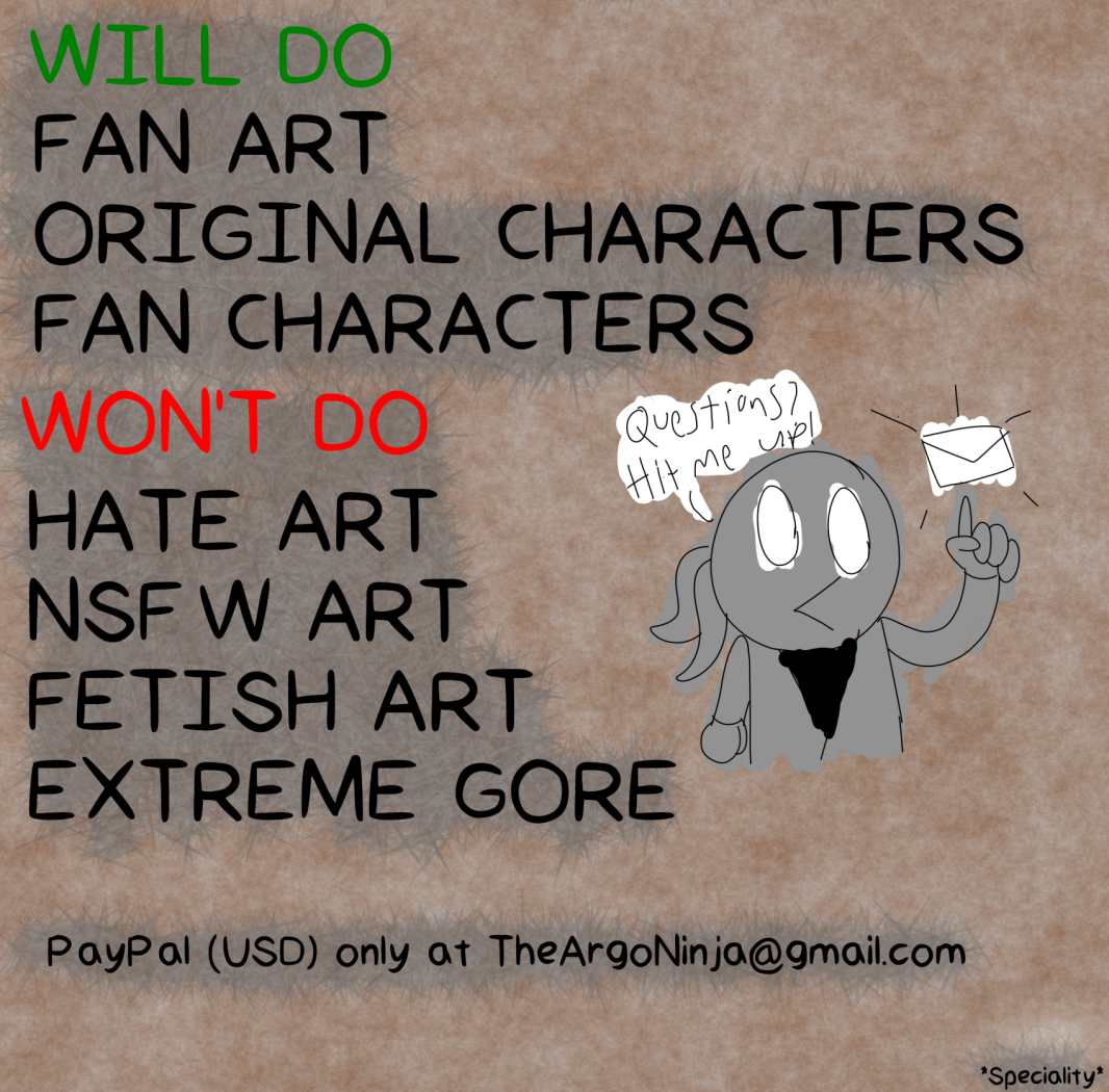 theargoninja:  I’m opening Commissions again. This time with an updated chart.